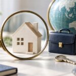 住まい、仕事と生活の実態を確認する虫眼鏡のイメージ